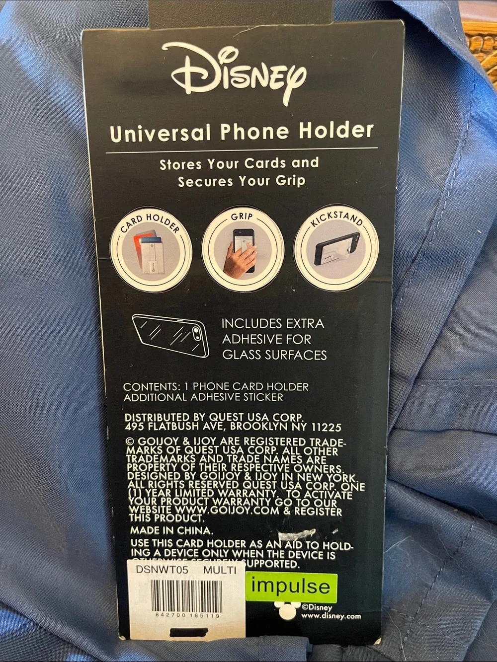Disney Mickey Mouse Black & White Card Pocket Phone Grip with Kickstand
